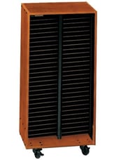 Mobile Choral Folio Cabinet 2 Column No Doors Cherry, 56 Slots at 1.5